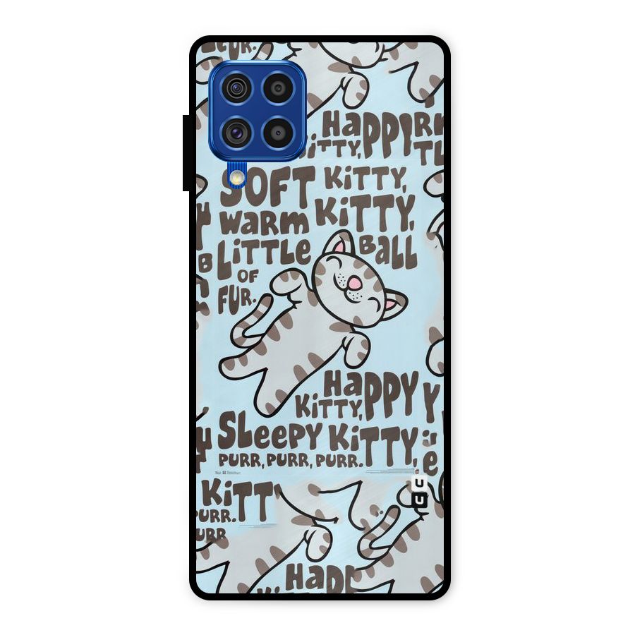 Kitty Pattern Metal Back Case for Galaxy F62