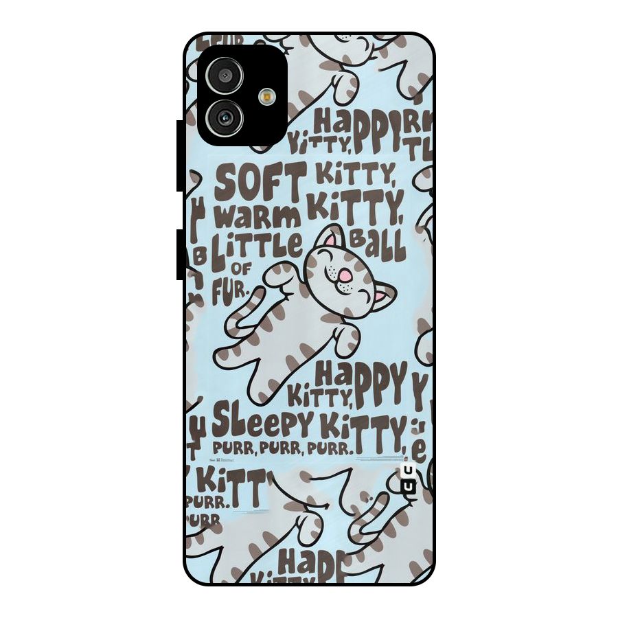 Kitty Pattern Metal Back Case for Galaxy M13 5G