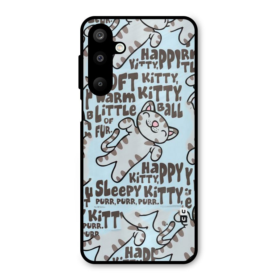 Kitty Pattern Metal Back Case for Galaxy M16