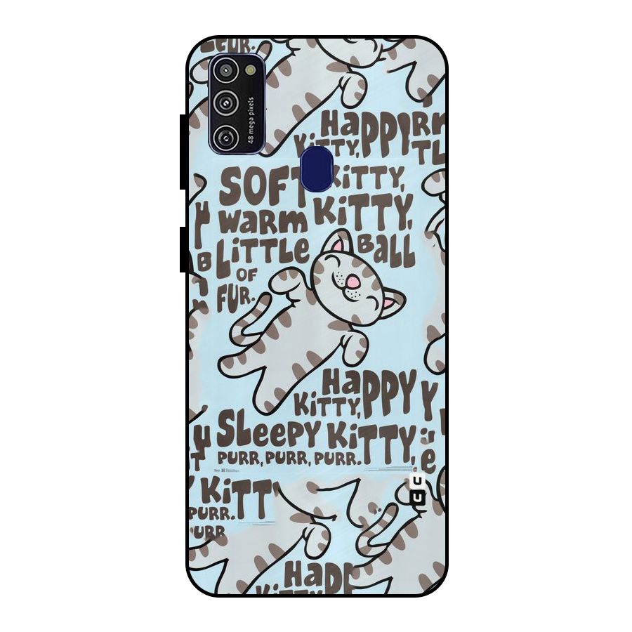 Kitty Pattern Metal Back Case for Galaxy M30s