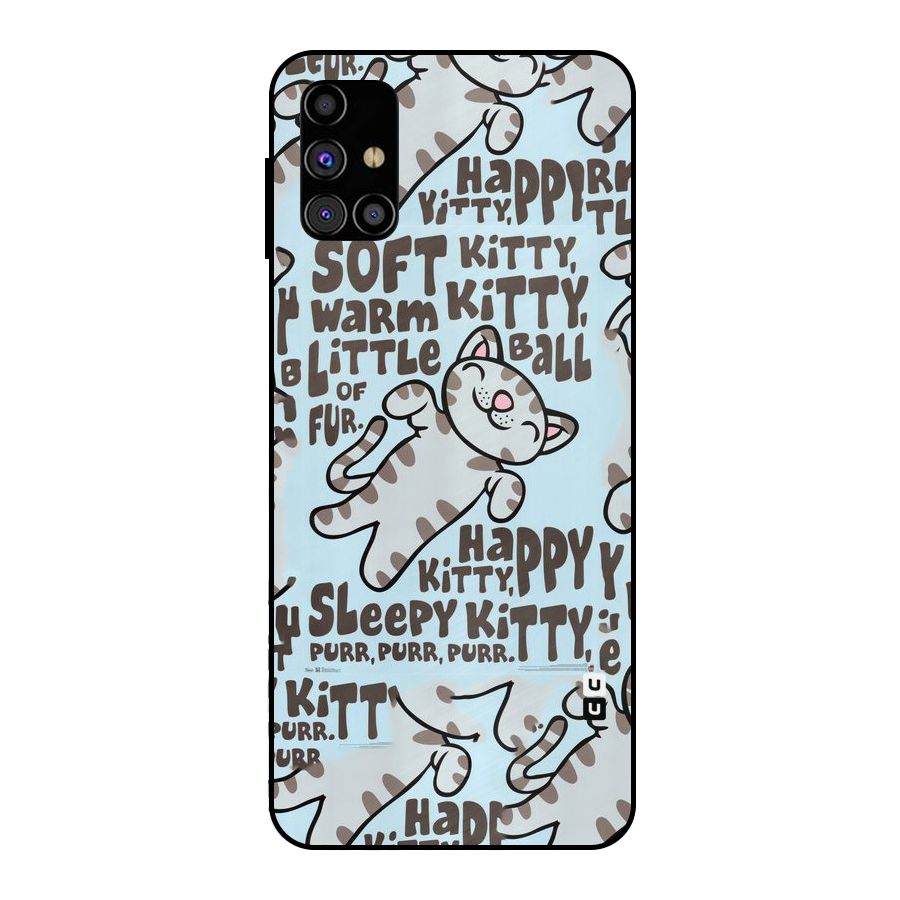 Kitty Pattern Metal Back Case for Galaxy M31s
