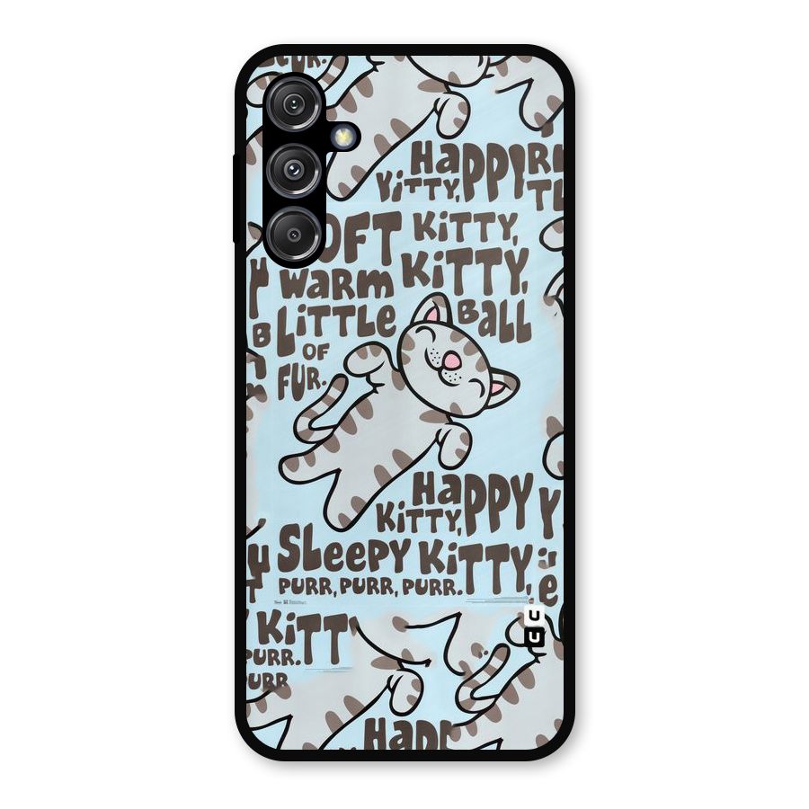 Kitty Pattern Metal Back Case for Galaxy M34 5G