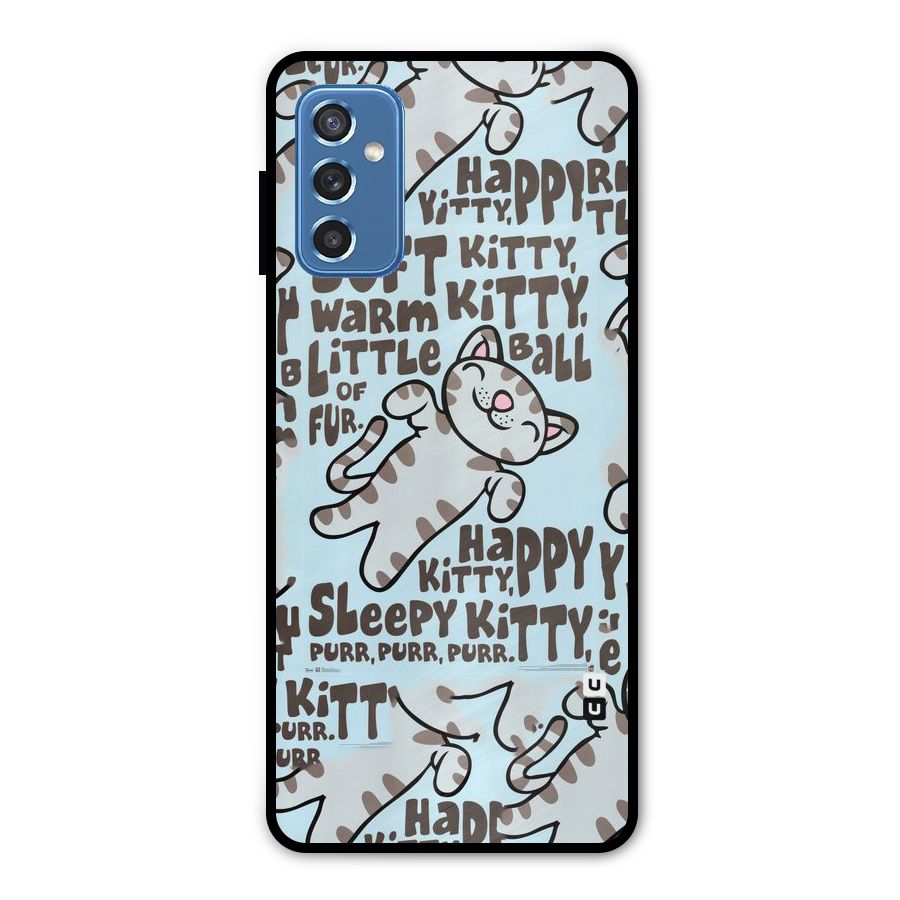 Kitty Pattern Metal Back Case for Galaxy M52 5G