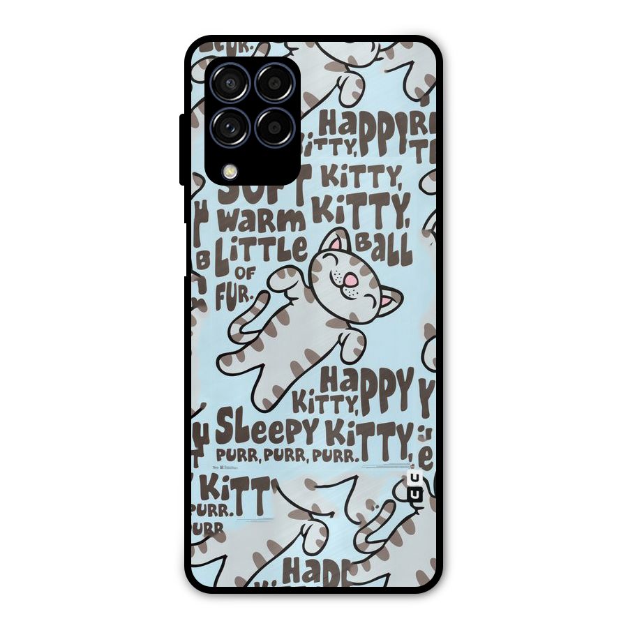 Kitty Pattern Metal Back Case for Galaxy M53 5G