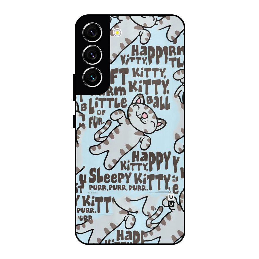 Kitty Pattern Metal Back Case for Galaxy S22 5G