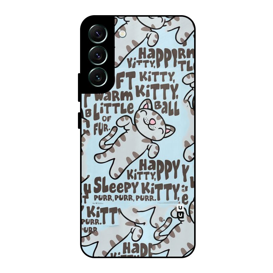 Kitty Pattern Metal Back Case for Galaxy S22 Plus 5G