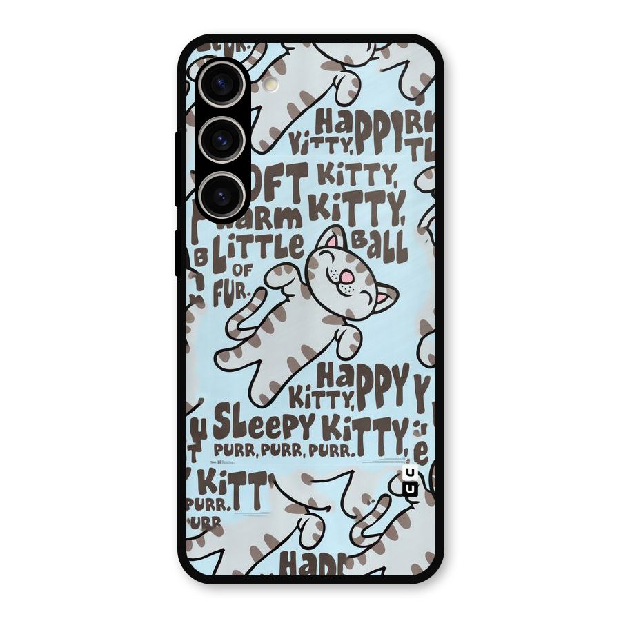 Kitty Pattern Metal Back Case for Galaxy S23 Plus