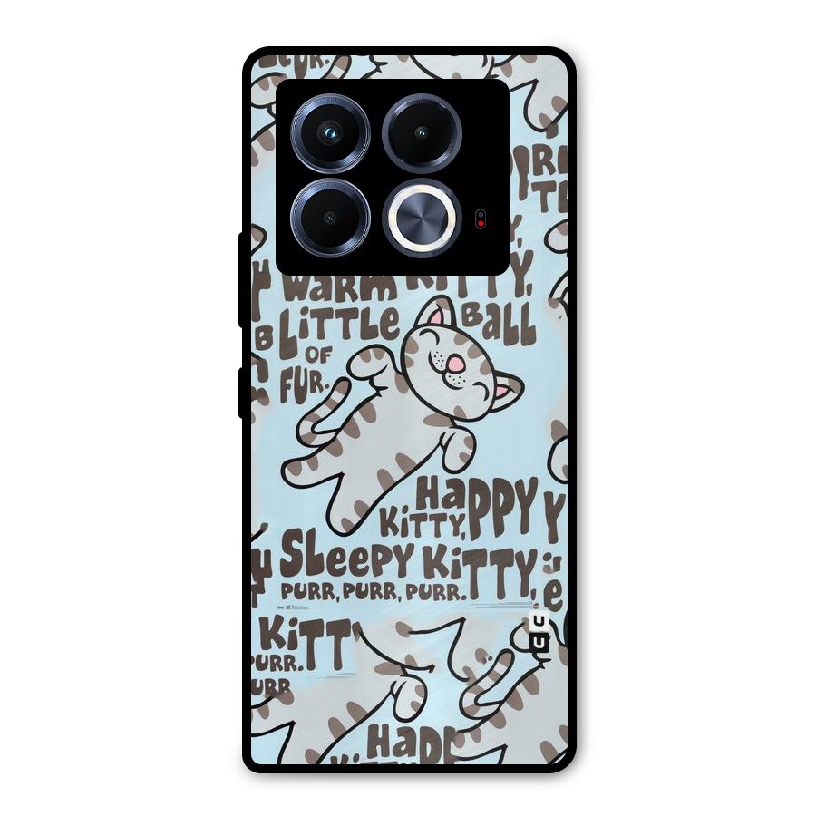 Kitty Pattern Metal Back Case for Infinix Note 40 5G