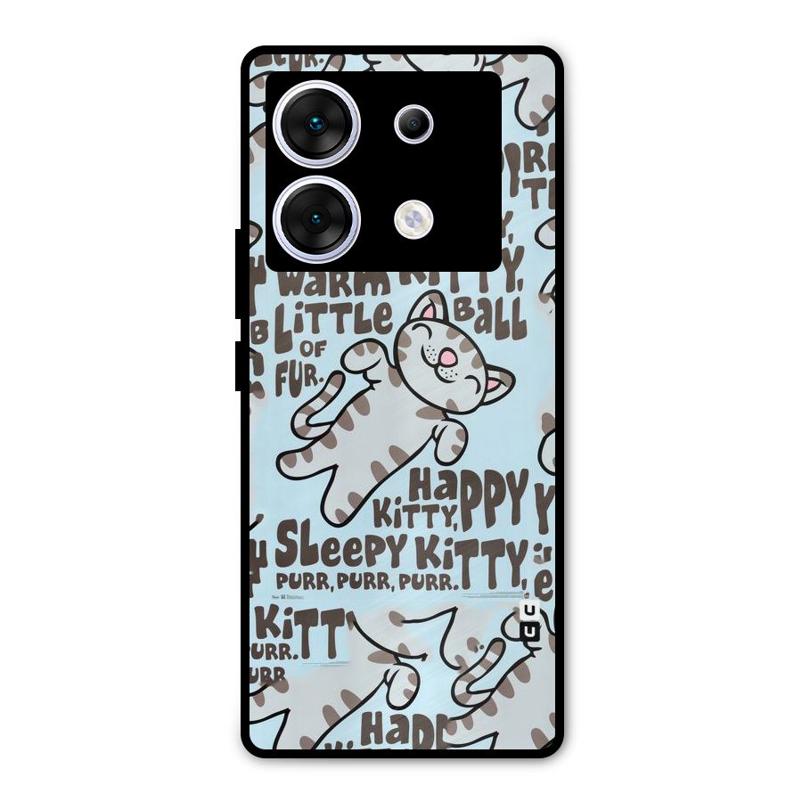 Kitty Pattern Metal Back Case for Infinix Zero 30 5G