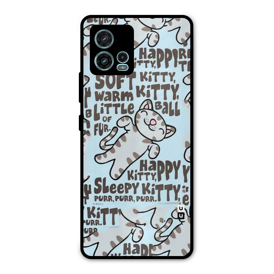 Kitty Pattern Metal Back Case for Moto G72