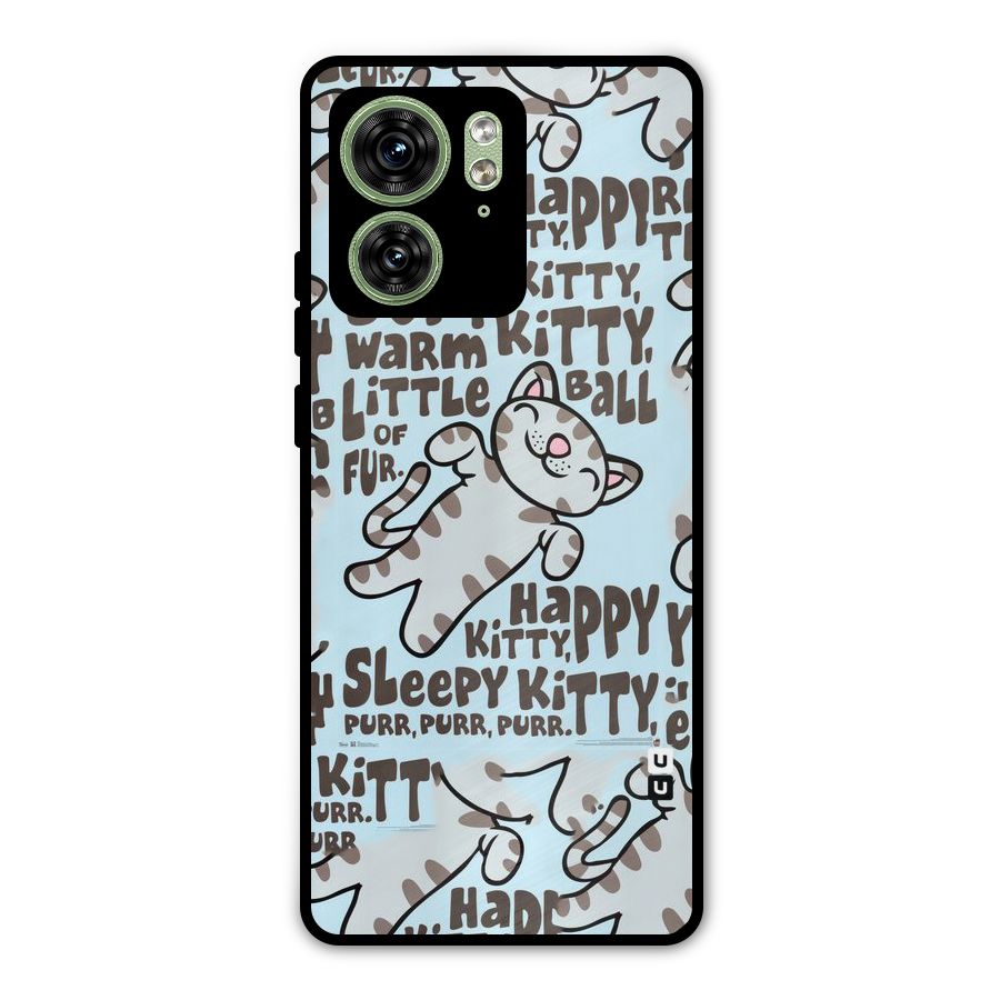 Kitty Pattern Metal Back Case for Motorola Edge 40 5G
