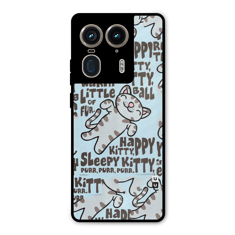Kitty Pattern Metal Back Case for Motorola Edge 50 Ultra