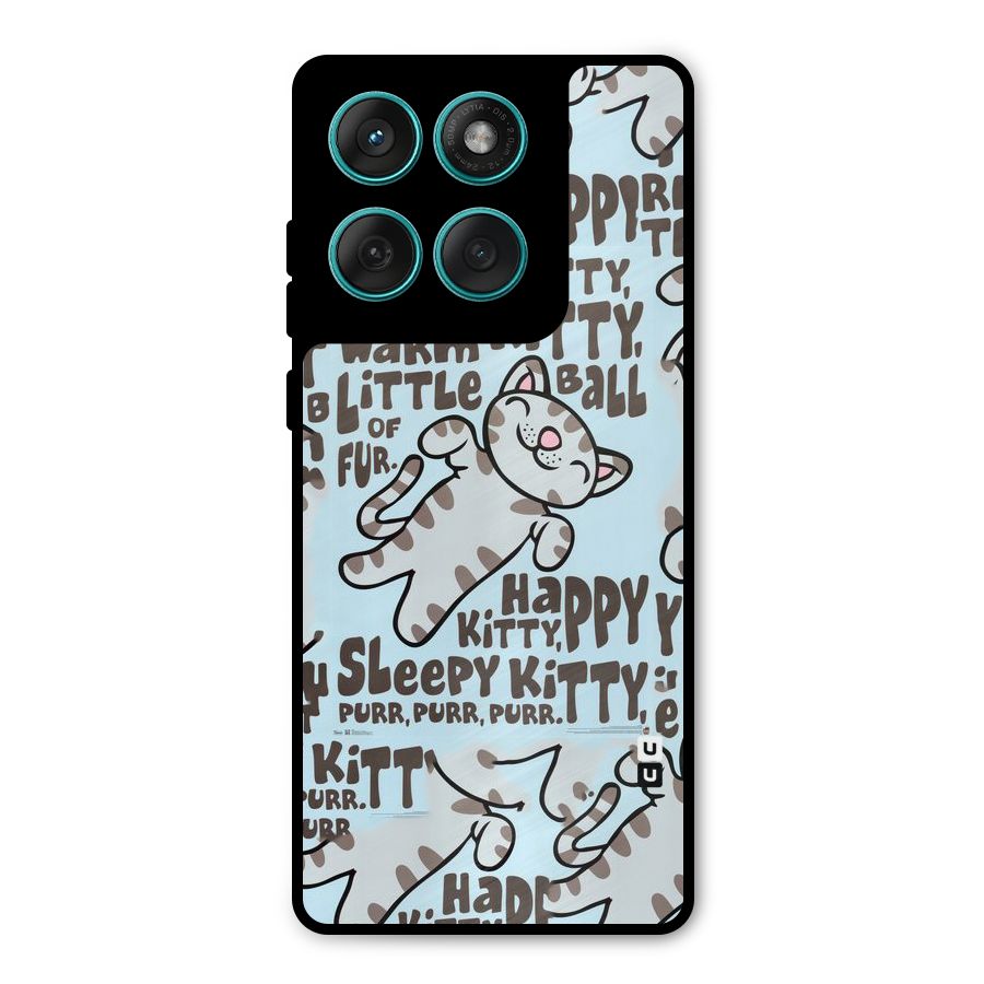Kitty Pattern Metal Back Case for Motorola Edge 60 Fusion