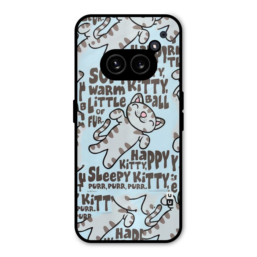 Kitty Pattern Metal Back Case for Nothing Phone 2a Plus