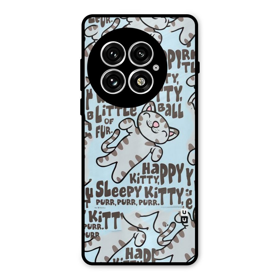 Kitty Pattern Metal Back Case for OnePlus 13