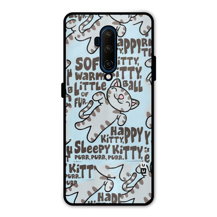 Kitty Pattern Metal Back Case for OnePlus 7T Pro