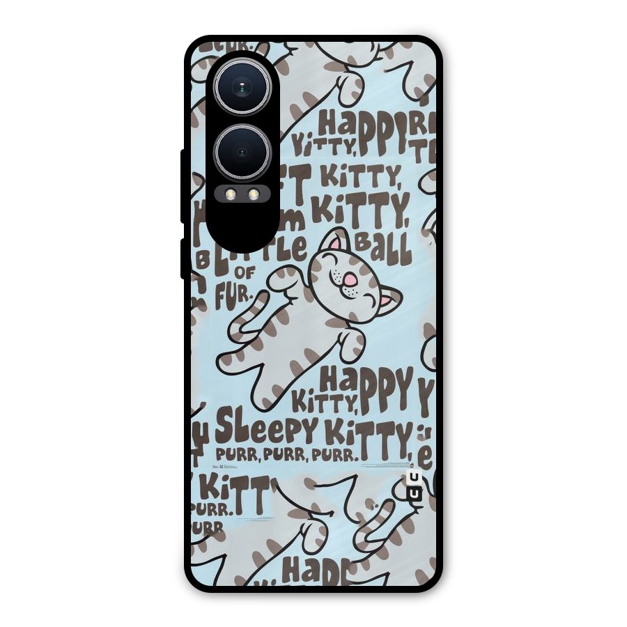 Kitty Pattern Metal Back Case for OnePlus Nord CE4 Lite