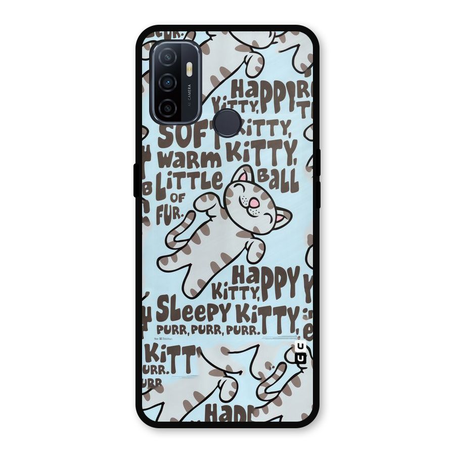 Kitty Pattern Metal Back Case for Oppo A53