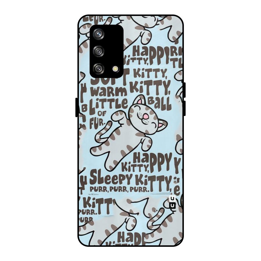 Kitty Pattern Metal Back Case for Oppo F19