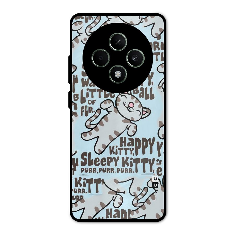 Kitty Pattern Metal Back Case for Oppo F27
