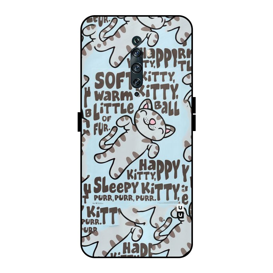 Kitty Pattern Metal Back Case for Oppo Reno2 Z
