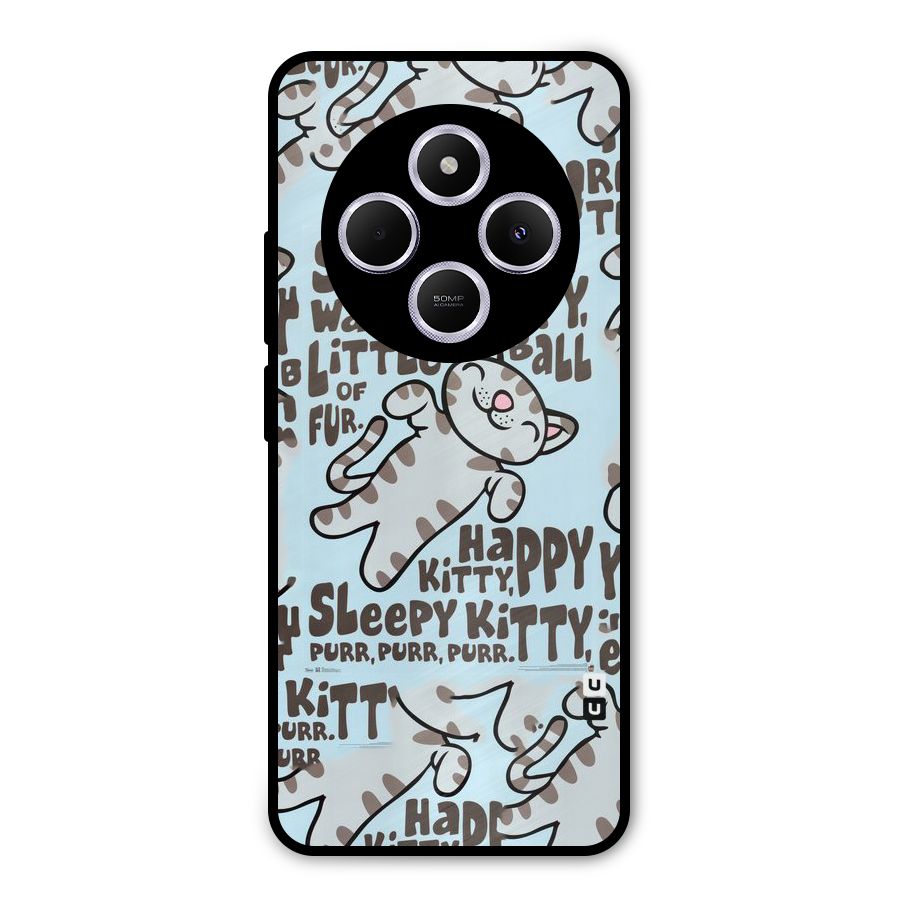 Kitty Pattern Metal Back Case for Poco M7