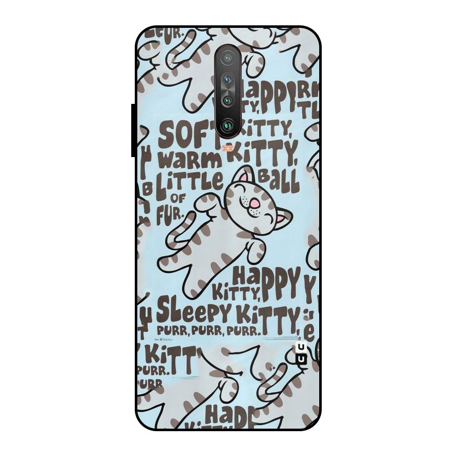 Kitty Pattern Metal Back Case for Poco X2