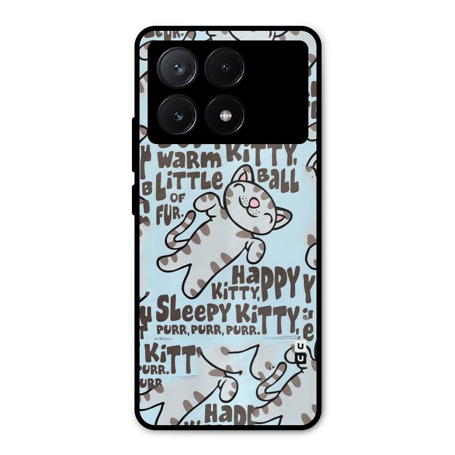 Kitty Pattern Metal Back Case for Poco X6 Pro