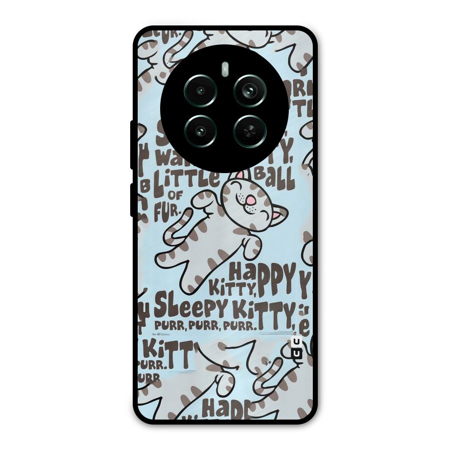 Kitty Pattern Metal Back Case for Realme 12 Pro Plus