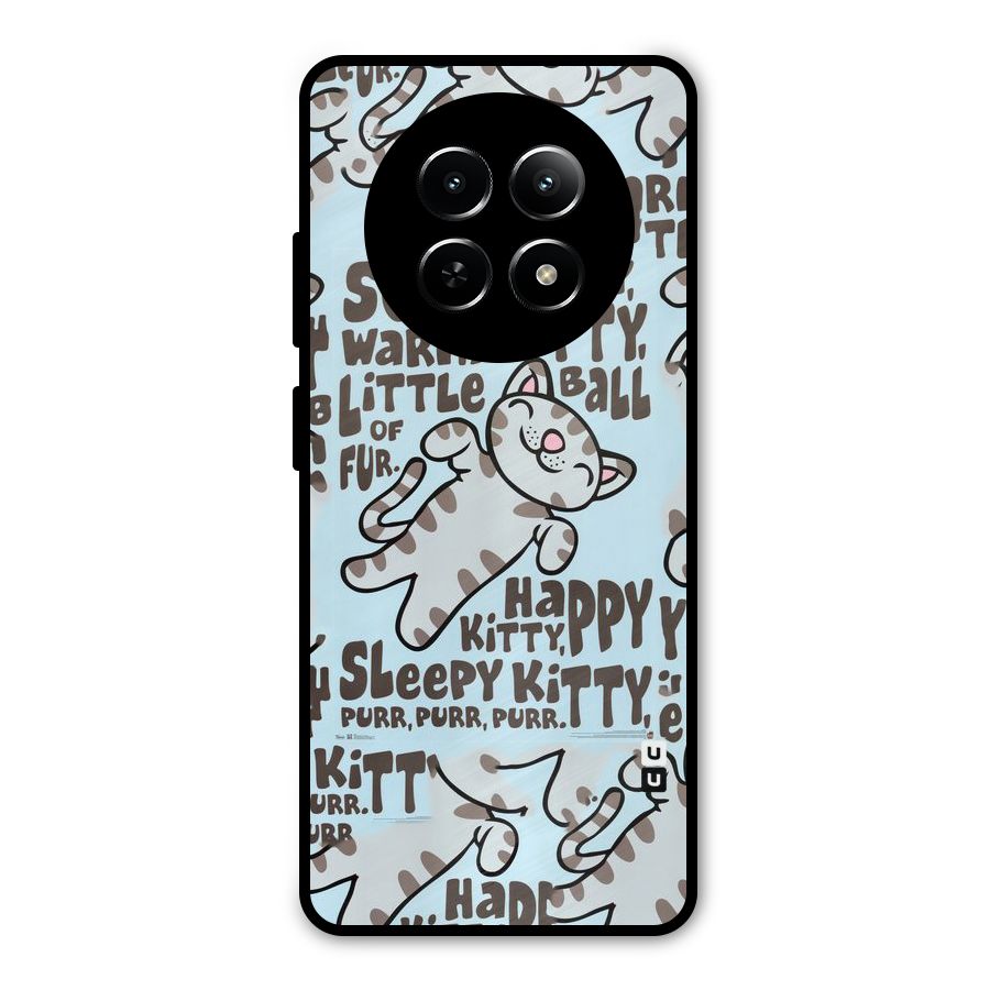 Kitty Pattern Metal Back Case for Realme 13