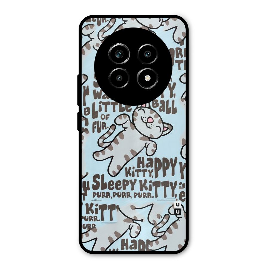 Kitty Pattern Metal Back Case for Realme 14 Pro Lite