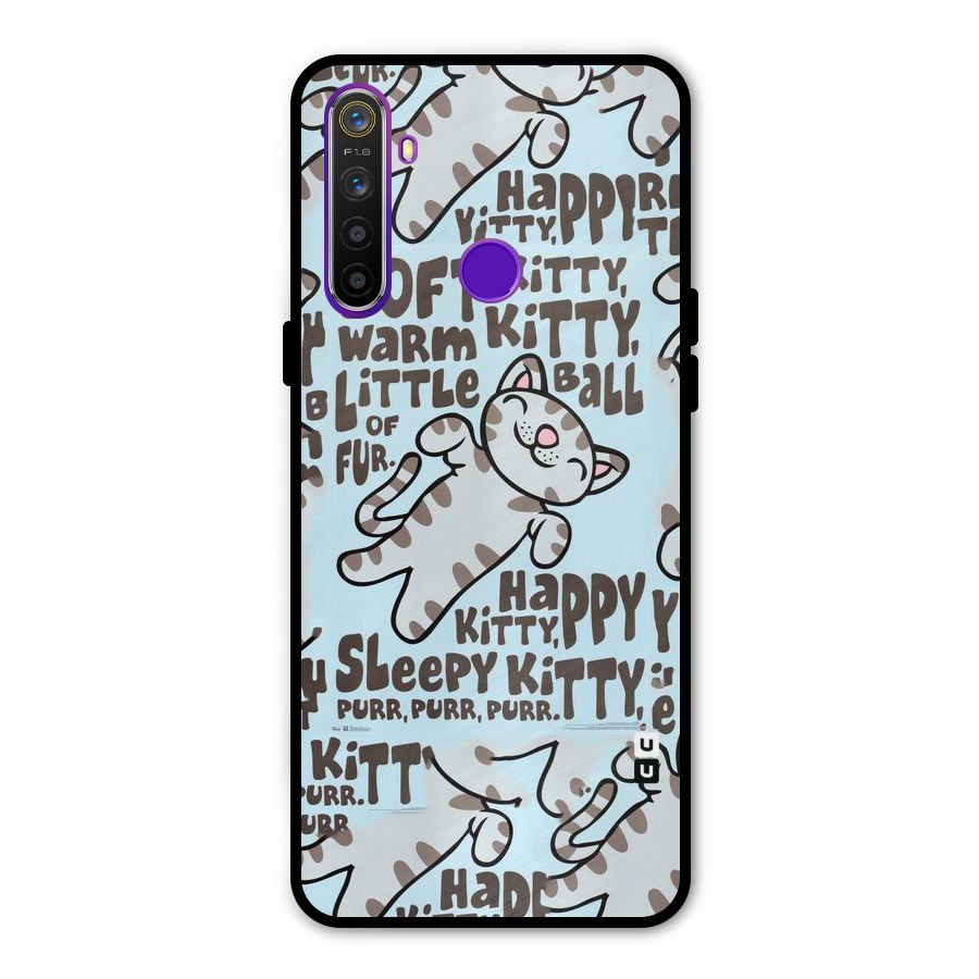 Kitty Pattern Metal Back Case for Realme Narzo 10