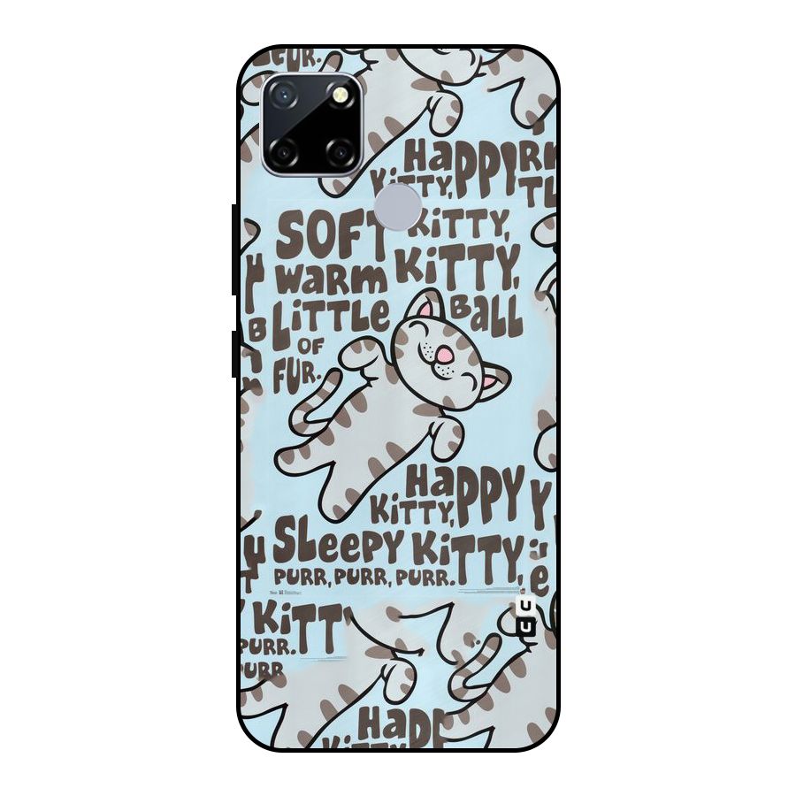 Kitty Pattern Metal Back Case for Realme Narzo 20
