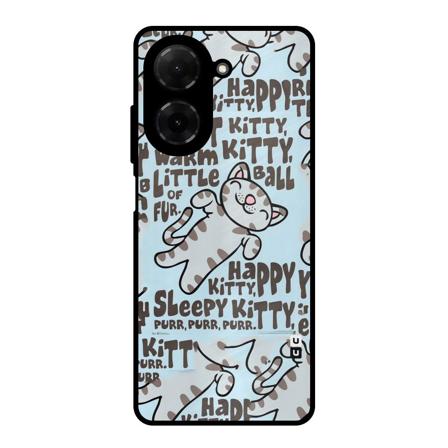 Kitty Pattern Metal Back Case for Redmi A5 4G