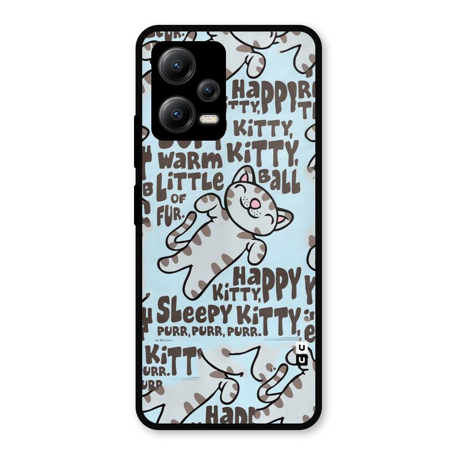 Kitty Pattern Metal Back Case for Redmi Note 12 5G