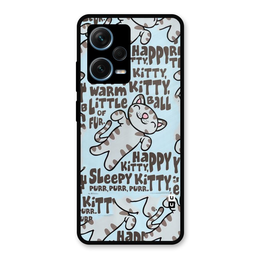 Kitty Pattern Metal Back Case for Redmi Note 12 Pro Plus 5G