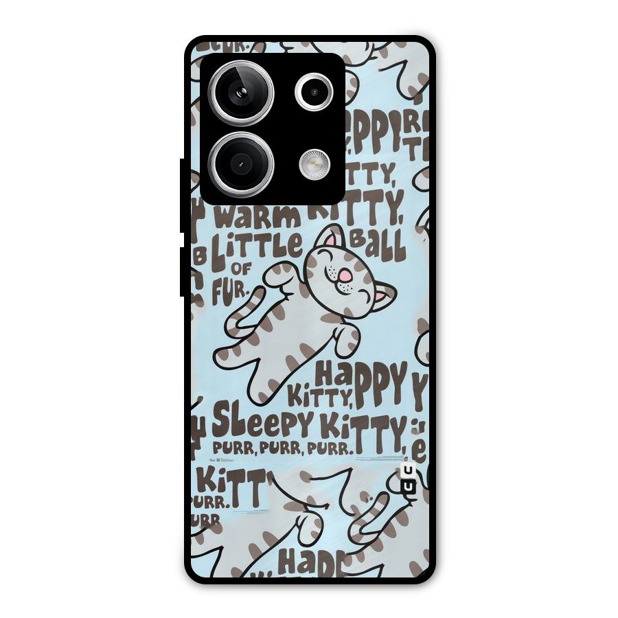 Kitty Pattern Metal Back Case for Redmi Note 13 5G
