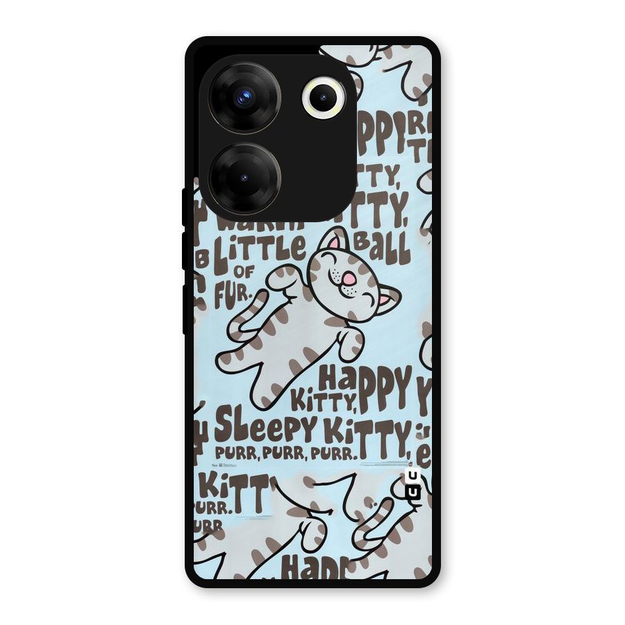 Kitty Pattern Metal Back Case for Tecno Camon 20