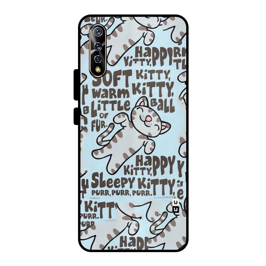 Kitty Pattern Metal Back Case for Vivo S1