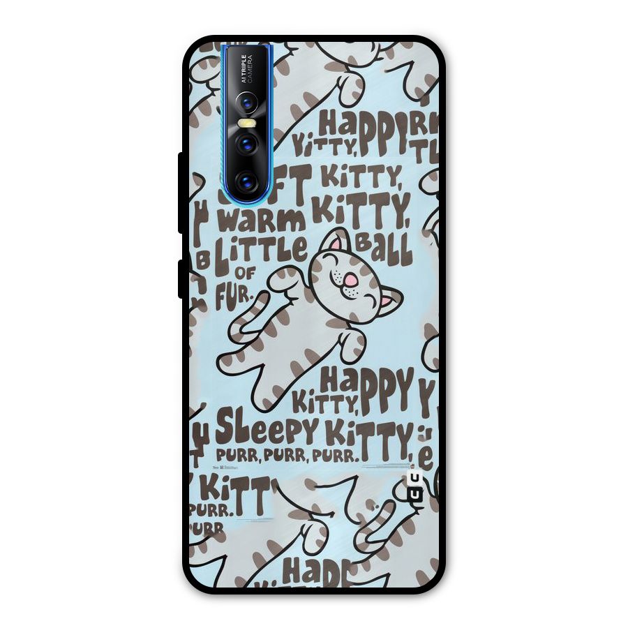 Kitty Pattern Metal Back Case for Vivo V15 Pro