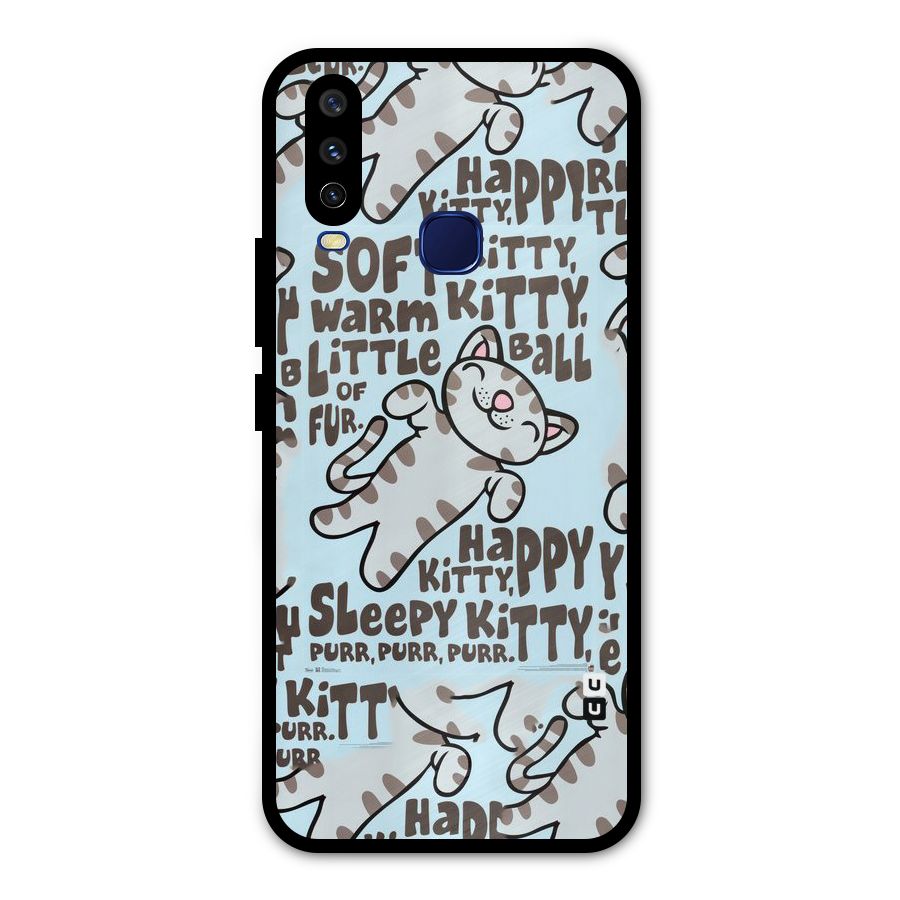 Kitty Pattern Metal Back Case for Vivo V17