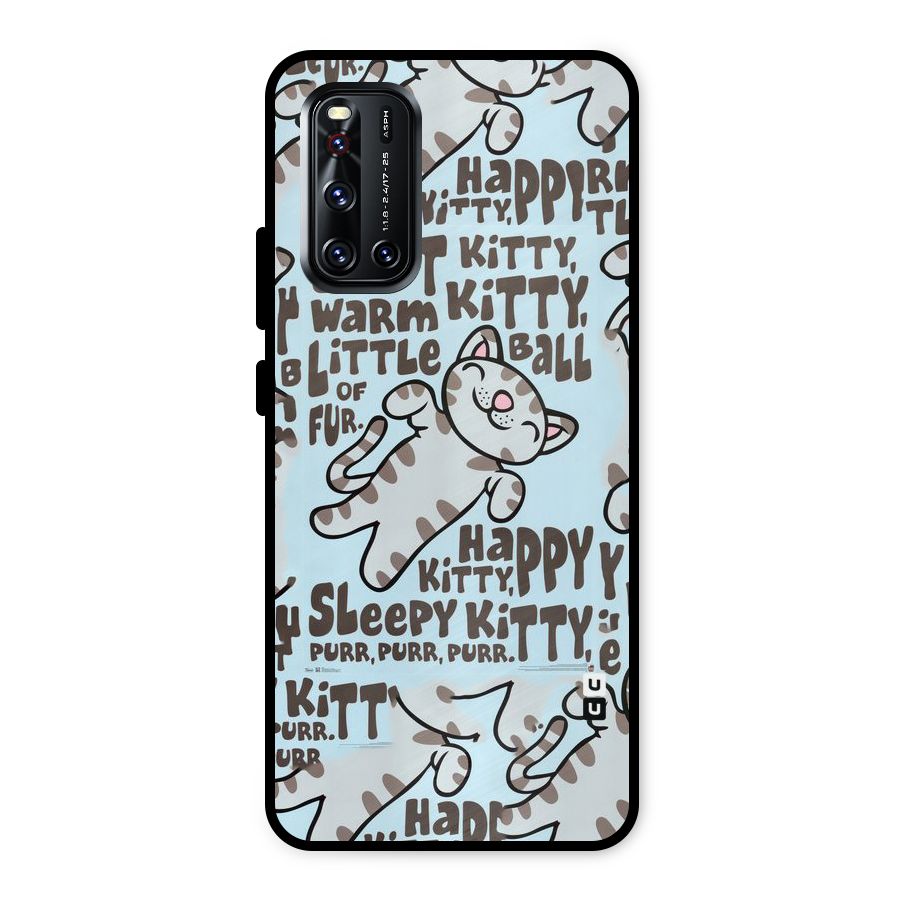 Kitty Pattern Metal Back Case for Vivo V19
