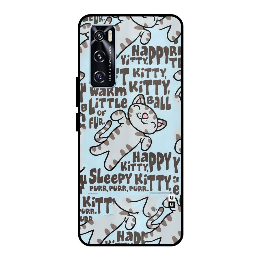 Kitty Pattern Metal Back Case for Vivo V20 SE