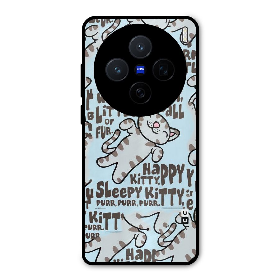 Kitty Pattern Metal Back Case for Vivo X200
