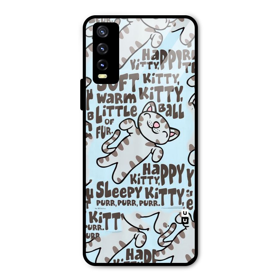 Kitty Pattern Metal Back Case for Vivo Y20g