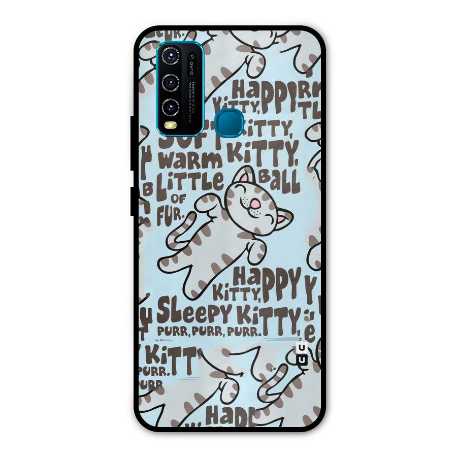 Kitty Pattern Metal Back Case for Vivo Y50