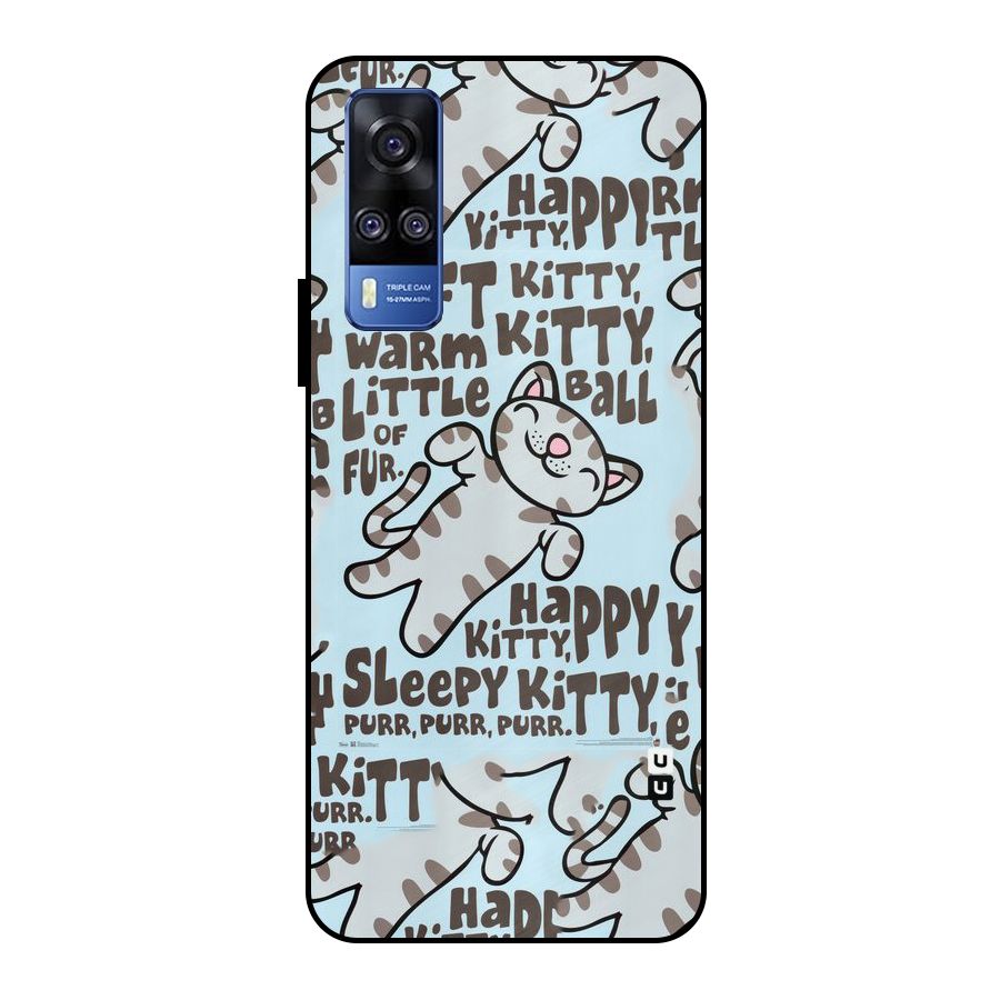 Kitty Pattern Metal Back Case for Vivo Y51