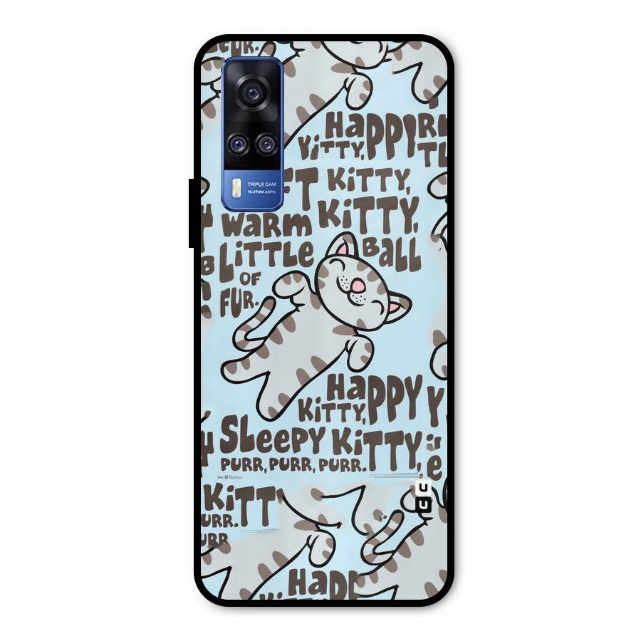 Kitty Pattern Metal Back Case for Vivo Y51A