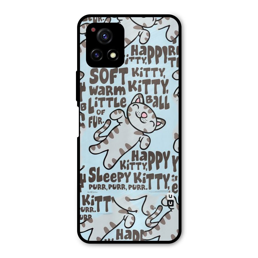Kitty Pattern Metal Back Case for Vivo Y72 5G