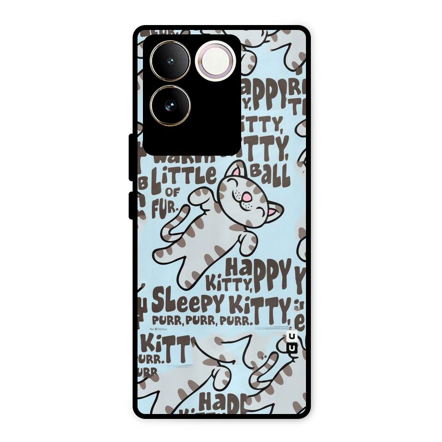 Kitty Pattern Metal Back Case for iQOO Z7 Pro